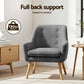 Artiss Anne Tub Accent Armchair 2-Pack – Grey Fabric