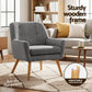 Artiss Anne Tub Accent Armchair 2-Pack – Grey Fabric