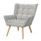 Artiss Armchair Lounge Chair Accent Chairs Sofa Linen Fabric Cushion Seat Grey