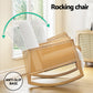 Artiss Boucle Rocking Armchair – White Teddy Fabric with Rattan Base