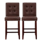 Artiss 2x Bar Stools Kitchen Dining Chairs Counter PU Leather Wooden Ada Brown