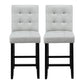 Artiss 2x Bar Stools Kitchen Dining Chairs Counter Fabric Stool Wooden Ada Grey