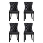 1 Set of 4 Artiss Dining Chairs Black Leather