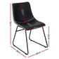 Artiss 2x Dining Chairs Retro PU Leather Kitchen Lounge Cafe Accent Chair Black