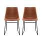 Artiss 2x Dining Chairs Retro PU Leather Kitchen Lounge Cafe Accent Chair Brown