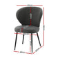 Artiss 2x Dining Chairs Sherpa Boucle Wing Back Grey