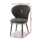 Artiss 4x Dining Chairs Sherpa Boucle Wing Back Grey