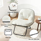 Artiss 2-in-1 Foldable Armchair Lounge Chair Portable – White