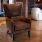 Canberra Tufted Fabric Armchair & Ottoman Set – Natural Linen