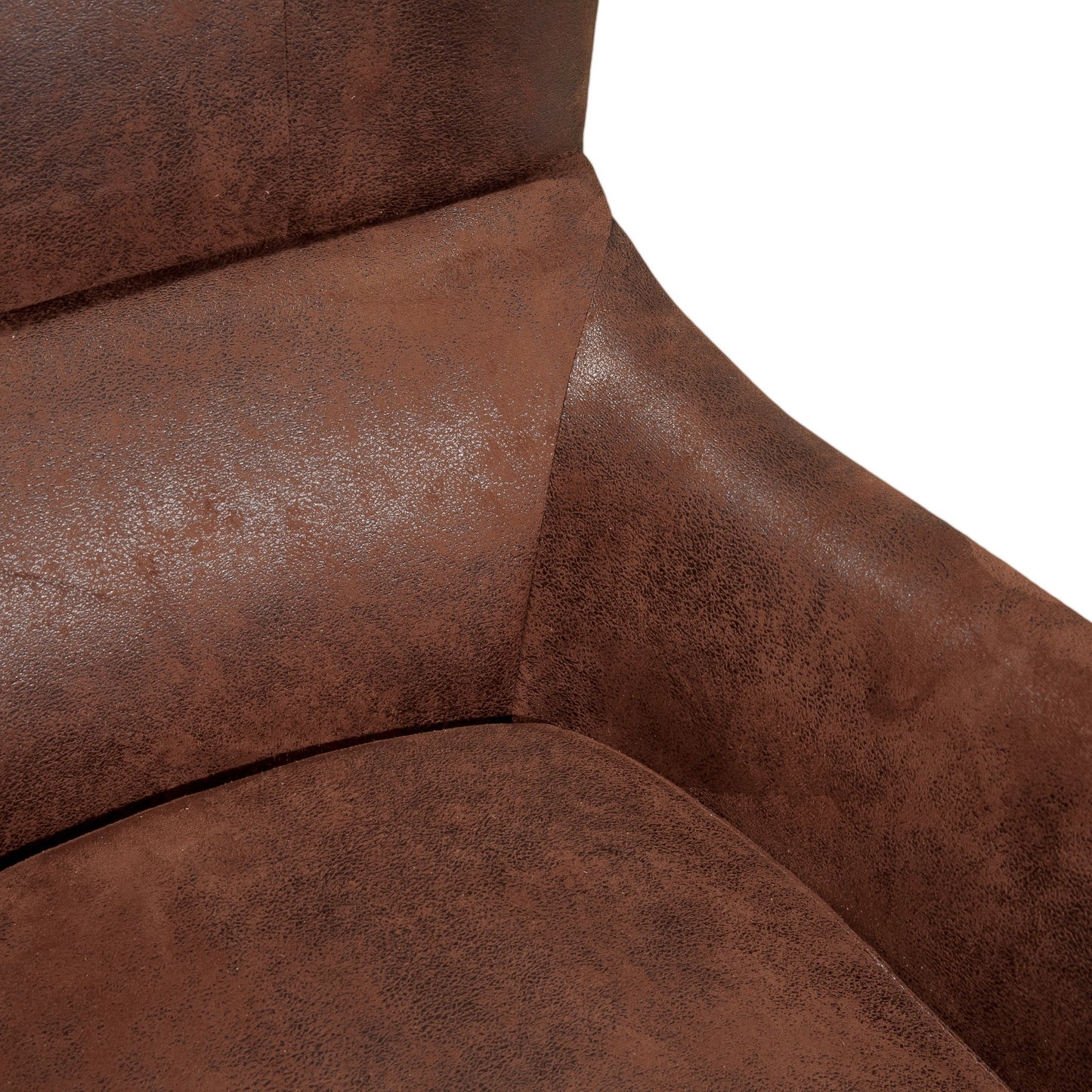 Canberra Tufted Fabric Armchair & Ottoman Set – Natural Linen