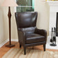 Vintage Brown Bonded Leather High Back Armchair – Classic Club Chair