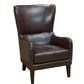 Vintage Brown Bonded Leather High Back Armchair – Classic Club Chair