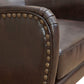 Vintage Brown Bonded Leather High Back Armchair – Classic Club Chair