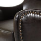 Vintage Brown Bonded Leather High Back Armchair – Classic Club Chair