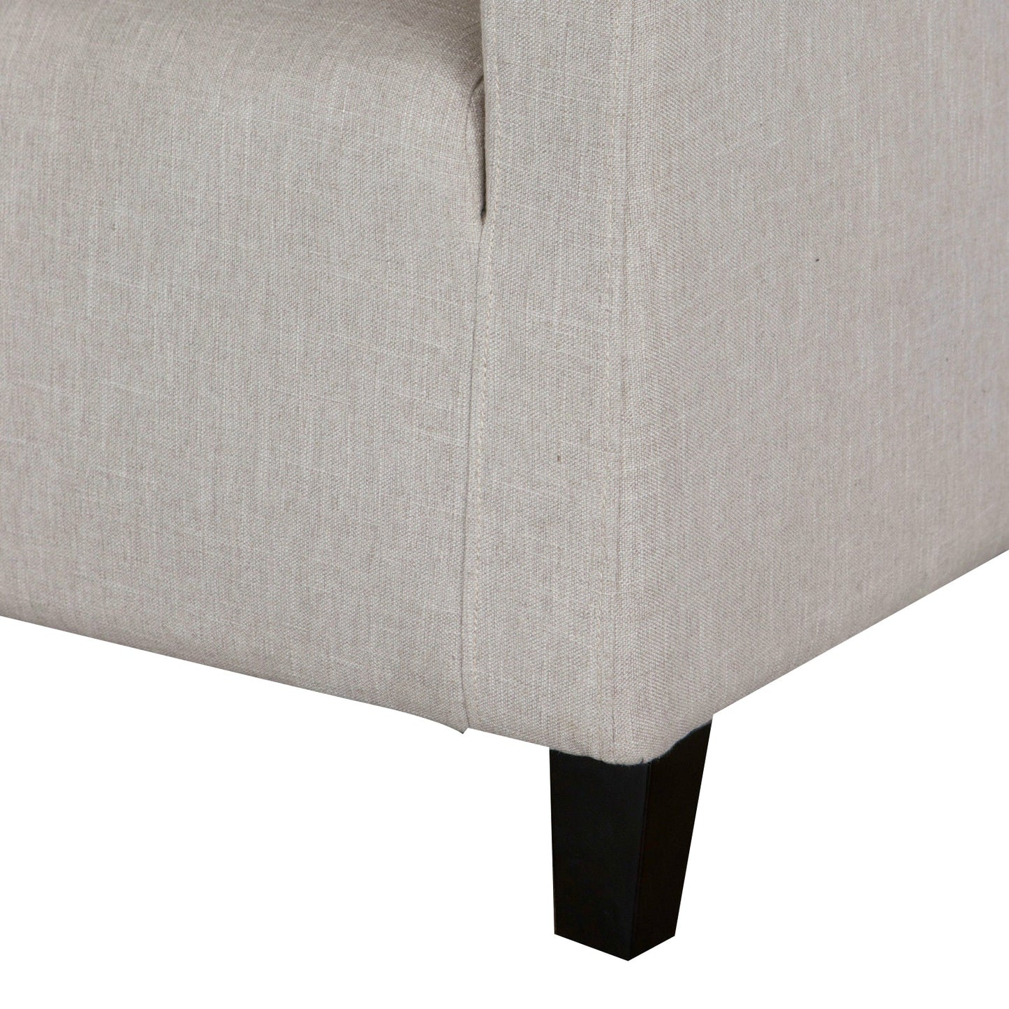 Canberra Tufted Fabric Armchair & Ottoman Set – Grey Linen