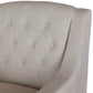 Canberra Tufted Fabric Armchair & Ottoman Set – Grey Linen