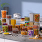 Airtight Food Storage Containers with Lids, 8 PCS Kitchen and Pantry Organization Canisters, BPA-Free, PVC-Free, Food-grade Plastic Leak-proof Jars for Cereal, Flour, Sugar, Extra 8 Labels & Marker