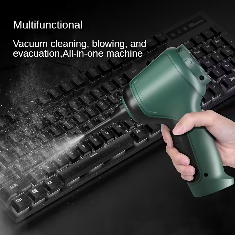 Three-in-one high-power cordless vacuum cleaner, suitable for both car and home use, with an ultra-long battery life. It can vacuum, blow air, remove dust, and clean pet hair. It comes with a variety of accessories and is ready to use immediately