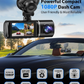 Three-camera dash cam C309, equipped with dual front cameras, an interior camera and a reversing camera - a dash cam for cars. Supports WIFI, loop recording, night vision, motion detection, parking monitoring - suitable for taxis, trucks, SUVs, sedans - c