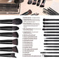 Black Professional Makeup Brush Set (18-Piece): Cruelty-Free, Versatile for Foundation, Blush & Eyeshadow, Ideal for Aussies