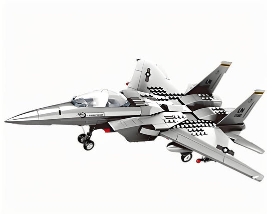 Christmas gift F-15 Eagle Fighter Jet Building Blocks Set, 223 Pieces Military Aircraft Model Kit for Kids & Enthusiasts（F15 fighter）
