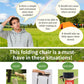 Khaki Portable Folding Chair – Compact Outdoor Stool for Camping, Fishing & Hiking | Lightweight Collapsible Seat with Carry Bag | Durable Steel Frame | Other Colours Available In-Store