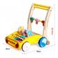 Wooden Baby Walker with Hammer-Action Xylophone – Push-Activated Musical Learning Toy for 6–18 Months (Yellow)