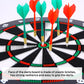 Safety Dart Board Set with 6 Soft Tip Darts: 16-Inch Rubber Dartboard for Family, Office & Party Leisure Sport