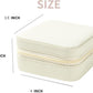 White Travel Jewelry Box with Mirror: Compact, Organised Storage for Rings, Necklaces & Earrings, Ideal for Aussies