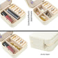 White Travel Jewelry Box with Mirror: Compact, Organised Storage for Rings, Necklaces & Earrings, Ideal for Aussies