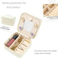 White Travel Jewelry Box with Mirror: Compact, Organised Storage for Rings, Necklaces & Earrings, Ideal for Aussies