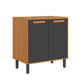 Base Kitchen Wooden Cabinet/Cupboard with 2 Doors in Cinnamon Finish - Napoles Graphite Flat Pack DIY