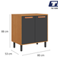 Base Kitchen Wooden Cabinet/Cupboard with 2 Doors in Cinnamon Finish - Napoles Graphite Flat Pack DIY