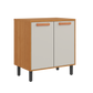Base Kitchen Wooden Cabinet/Cupboard with 2 Doors in Cinnamon Finish - Napoles White Flat Pack DIY