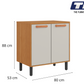 Base Kitchen Wooden Cabinet/Cupboard with 2 Doors in Cinnamon Finish - Napoles White Flat Pack DIY