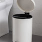 5L Round Lidded Trash Can Foot Pedal Garbage Bin for Kitchen Bathroom Hotel-White