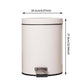 5L Round Lidded Trash Can Foot Pedal Garbage Bin for Kitchen Bathroom Hotel-White