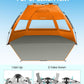 OutdoorMaster Pop Up 3-4 Person Beach Tent X-Large - Easy Setup, Portable Beach Shade Canopy Folding Sun Shelter with UPF 50+ UV Protection Removable Skylight Family Size (Orange)