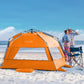 OutdoorMaster Pop Up 3-4 Person Beach Tent X-Large - Easy Setup, Portable Beach Shade Canopy Folding Sun Shelter with UPF 50+ UV Protection Removable Skylight Family Size (Orange)