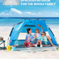 OutdoorMaster Pop Up 3-4 Person Beach Tent X-Large - Easy Setup, Portable Beach Shade Canopy Folding Sun Shelter with UPF 50+ UV Protection Removable Skylight Family Size (Blue)