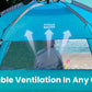 OutdoorMaster Pop Up 3-4 Person Beach Tent X-Large - Easy Setup, Portable Beach Shade Canopy Folding Sun Shelter with UPF 50+ UV Protection Removable Skylight Family Size (Blue)