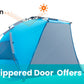 OutdoorMaster Pop Up 3-4 Person Beach Tent X-Large - Easy Setup, Portable Beach Shade Canopy Folding Sun Shelter with UPF 50+ UV Protection Removable Skylight Family Size (Blue)