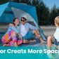 OutdoorMaster Pop Up 3-4 Person Beach Tent X-Large - Easy Setup, Portable Beach Shade Canopy Folding Sun Shelter with UPF 50+ UV Protection Removable Skylight Family Size (Blue)