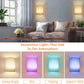 Battery Operated Wall Lights Indoor with Remote, Wireless LED Wall Lights with Fabric Shade, 12 Colors + Day White Changeable Dimmable Wall Lamp for Living Room Bedroom Hallway