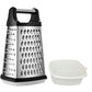 9" Box Cheese Grater With Container, Heavy Duty Cheese Graters Handheld 4-Sided Stainless Steel, Food Shredder for Parmesan Cheese, Vegetables, Ginger, Potatoes