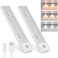 2 pcs Wireless LED Closet Lights, Dimmable Under Cabinet Lights, Motion Sensor, 3 Lighting Modes, Closet Light For