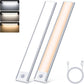 20cm LED Under Cabinet Lighting with Motion Detector - Rechargeable - 3 Colour Temperatures and Infinite Dimming, Dimmable Cabinet Lighting with 3 Modes, Sensor LED Lighting for Cabinets, Kitchens, Stairs (2 Pieces)