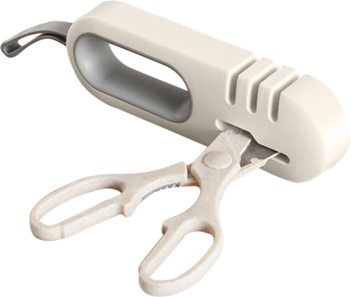 Knife Sharpener - 4-in-1 Knife Sharpener - Sharpening - Whetstone - Anti-Slip Knife Sharpener - Pull-through Sharpener - Honing Steel - Scissor Sharpener - Kitchen Knife Sharpener - Kitchen Sharpening Angles - Suitable for Scissors and Knives - Stainless
