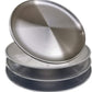 Stainless Steel Dinner Plates, Stainless Steel Plates, 10 inch, Metal Round Dinner Plate for Adults, Eating, Camping, Picnic,Outdoor, Unbreakable Dishwasher Safe(Pack of 4) Silver 10.24 inch