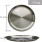 Stainless Steel Dinner Plates, Stainless Steel Plates, 10 inch, Metal Round Dinner Plate for Adults, Eating, Camping, Picnic,Outdoor, Unbreakable Dishwasher Safe(Pack of 4) Silver 10.24 inch